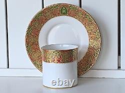 De Lamerie Gilded Rosebud HM Sultan of Oman Commissioned Coffee Cup & Saucer Set