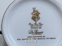 De Lamerie Gilded Rosebud HM Sultan of Oman Commissioned Coffee Cup & Saucer Set