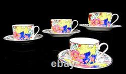 Design Guild Tobacco Leaf Pattern 5087 Gold Trim 8 Piece 2 3/8 Cups & Saucers