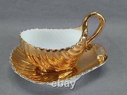 Donath Levinsohn Old Paris Style Gold Rococo Shell Cup & Saucer Circa 1886-1891