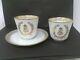 Dore Sevres Porcelain Napoleon Cup And Saucer Set Plus Extra Cup