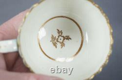 Dr Wall Worcester Turquoise Enamel & Gold Fluted Tea Cup & Saucer C. 1755-1783 C
