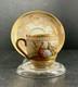 Dresden Ambrosius Lamm Gold Gilded Watteau Subject Demitasse Cup And Saucer Set
