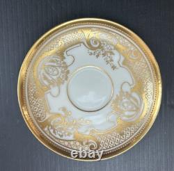 Dresden Ambrosius Lamm Gold Gilded Watteau Subject Demitasse Cup And Saucer Set