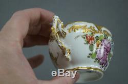 Dresden Style Eugene Clauss Paris Hand Painted Floral & Gold Tea Cup & Saucer A