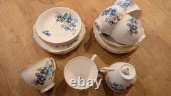 Duchess Bone China Trio Blue Flowers Gilded 790 England Tea Cup Saucer Plate
