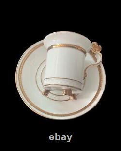 Elegant White & Gold Spode/hammersley Griffin 3 Toed Footed Cup & Saucer Mint