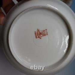 Elite Limoges China 4 Demitasse Cups and Saucers 1 Portrait, 3 Flower & Gold