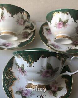 Elizabethan Vintage Fine Bone China Floral Roses Set Of 3 Cups & Saucers VGC