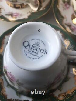 Elizabethan Vintage Fine Bone China Floral Roses Set Of 3 Cups & Saucers VGC