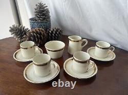 Empire Porcelain Co. / Ware Gold Trim Espresso Set Cups, Saucers, Bowl, Creamer