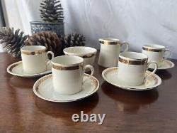 Empire Porcelain Co. / Ware Gold Trim Espresso Set Cups, Saucers, Bowl, Creamer