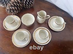Empire Porcelain Co. / Ware Gold Trim Espresso Set Cups, Saucers, Bowl, Creamer