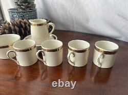 Empire Porcelain Co. / Ware Gold Trim Espresso Set Cups, Saucers, Bowl, Creamer