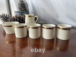 Empire Porcelain Co. / Ware Gold Trim Espresso Set Cups, Saucers, Bowl, Creamer