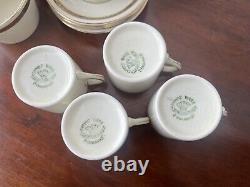 Empire Porcelain Co. / Ware Gold Trim Espresso Set Cups, Saucers, Bowl, Creamer