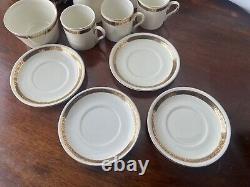 Empire Porcelain Co. / Ware Gold Trim Espresso Set Cups, Saucers, Bowl, Creamer