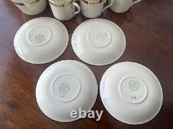 Empire Porcelain Co. / Ware Gold Trim Espresso Set Cups, Saucers, Bowl, Creamer