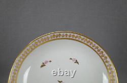 English British Hand Painted Pink Gold Floral Bute Form Tea Cup & Saucer 1800-15