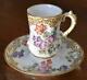 Estate Demitasse Cup & Saucer #21 Breathtaking Hand Ptd Meissen Floral Hvy Gold