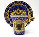 Euro Porcelain 12-pc Greek Key Medusa Tea Coffee Set, 24k-gold Service For 6