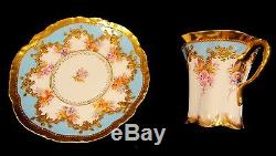 Exquisite Antique Donath Co Dresden Baroque Cabinet Demitasse Cup & Saucer Gold