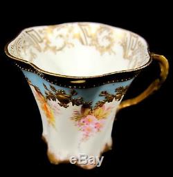 Exquisite Antique Donath Co Dresden Baroque Cabinet Demitasse Cup & Saucer Gold