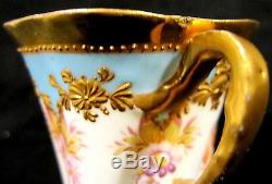 Exquisite Antique Donath Co Dresden Baroque Cabinet Demitasse Cup & Saucer Gold