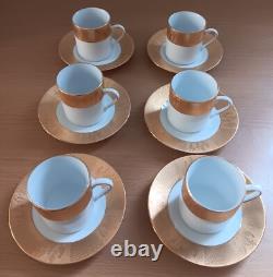 Exquisite Japanese Tea Coffee Cups Saucers Porcelain White Gold