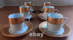Exquisite Japanese Tea Coffee Cups Saucers Porcelain White Gold
