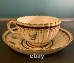 Extremely Rare 19th C Mintons Butterfly Cup saucer Plate Trio Painted Gold