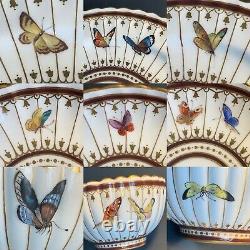 Extremely Rare 19th C Mintons Butterfly Cup saucer Plate Trio Painted Gold G2771