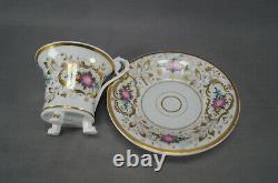 FA Schumann Berlin / Nathusius Hand Painted Floral & Gold Cup & Saucer 1826-1860