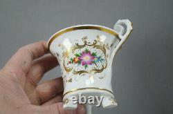 FA Schumann Berlin / Nathusius Hand Painted Floral & Gold Cup & Saucer 1826-1860