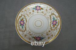 FA Schumann Berlin / Nathusius Hand Painted Floral & Gold Cup & Saucer 1826-1860