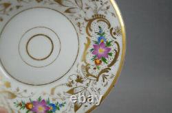 FA Schumann Berlin / Nathusius Hand Painted Floral & Gold Cup & Saucer 1826-1860