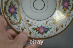 FA Schumann Berlin / Nathusius Hand Painted Floral & Gold Cup & Saucer 1826-1860