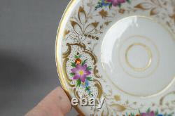 FA Schumann Berlin / Nathusius Hand Painted Floral & Gold Cup & Saucer 1826-1860