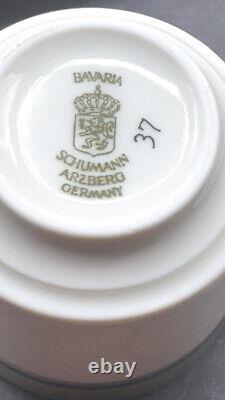 FULL SET OF 8 Blue & Gold Schumann Arzberg Germany Demitasse Cups & Saucers EUC