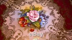 F. Bailey Aynsley Cabbage Rose Grapevine Gold Swag Trio, Cup, Saucer & Side Plate