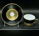 Faberge Empire Noir Et Or Tea Cup & Saucer Limoges Porcelain China 24k Gold