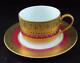 Faberge Imperial Heritage Burgundy, Gold Encrusted, Cup & Saucer Set (bs2)
