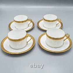 Faberge Limoges France Chaine D'Or Cup & Saucers Set of 4 FREE USA SHIPPING