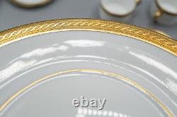 Faberge Limoges France Chaine D'Or Cup & Saucers Set of 4 FREE USA SHIPPING