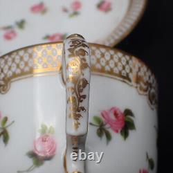 Fine Antique Old Paris Porcelain Tea Cup & Saucer Pink Roses Gold