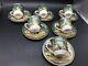 Fine Royal Porcelain Sculpture Egypt Coffee Cups And Saucers X 6 Set In Excd
