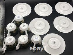 Fine ROYAL Porcelain Sculpture Egypt Coffee Cups And Saucers X 6 Set In EXCD