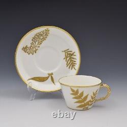 Fine Royal Worcester Porcelain Aesthetic Movement Style Gilt Cup & Saucer Antiqu