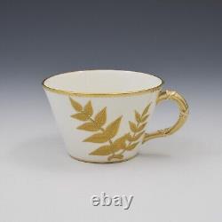 Fine Royal Worcester Porcelain Aesthetic Movement Style Gilt Cup & Saucer Antiqu