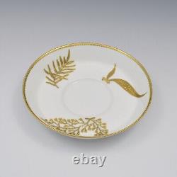 Fine Royal Worcester Porcelain Aesthetic Movement Style Gilt Cup & Saucer Antiqu